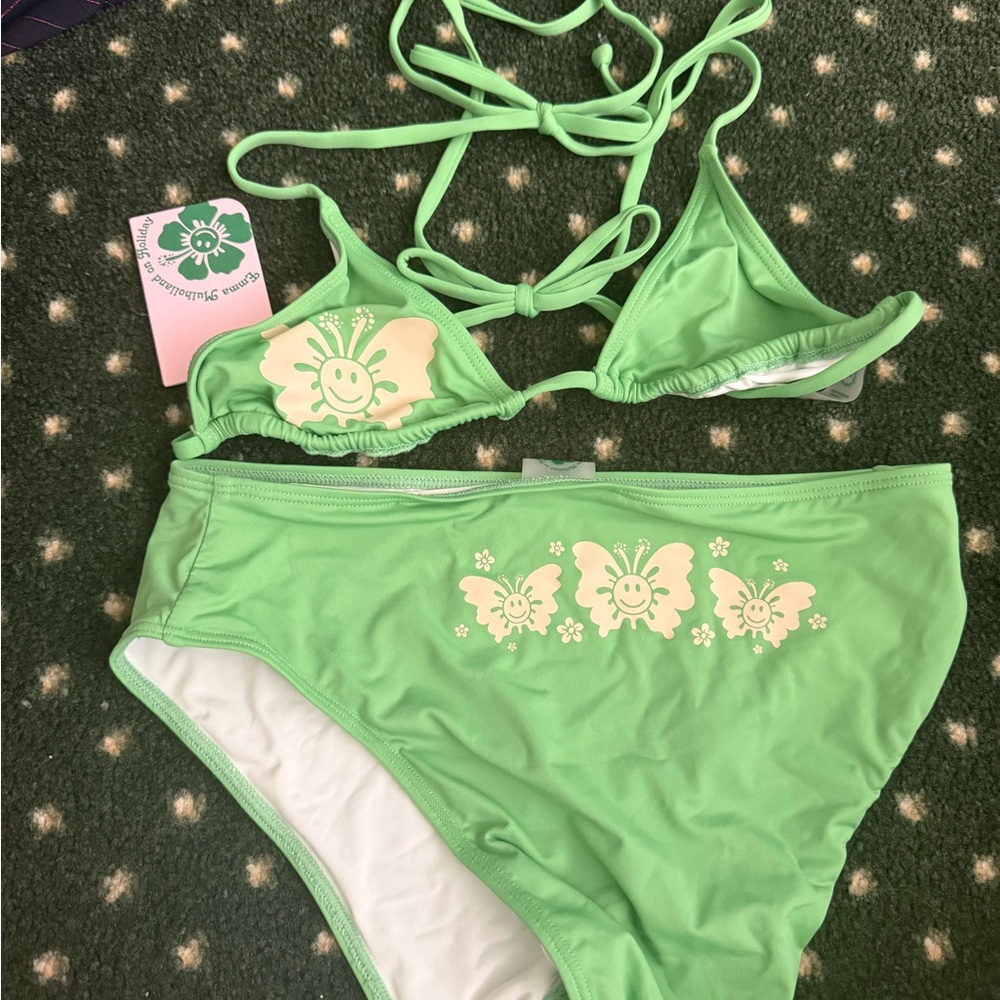 Green Butterfly Bikini Set Emma Mullholland on Holiday NWT